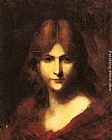 Jean-jacques Henner Famous Paintings - A Red-haired Beauty